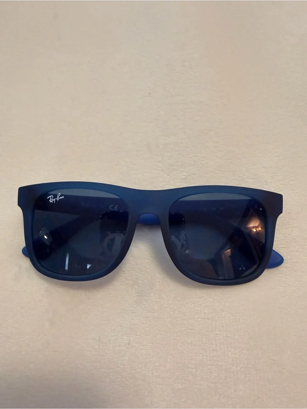 Ray-Ban Kids Navy Blue Sunglasses with Bright Orange Pouch